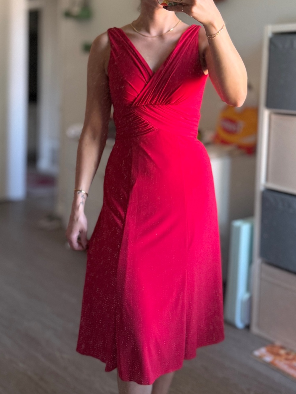 Alfred Angelo Red Midi Dress